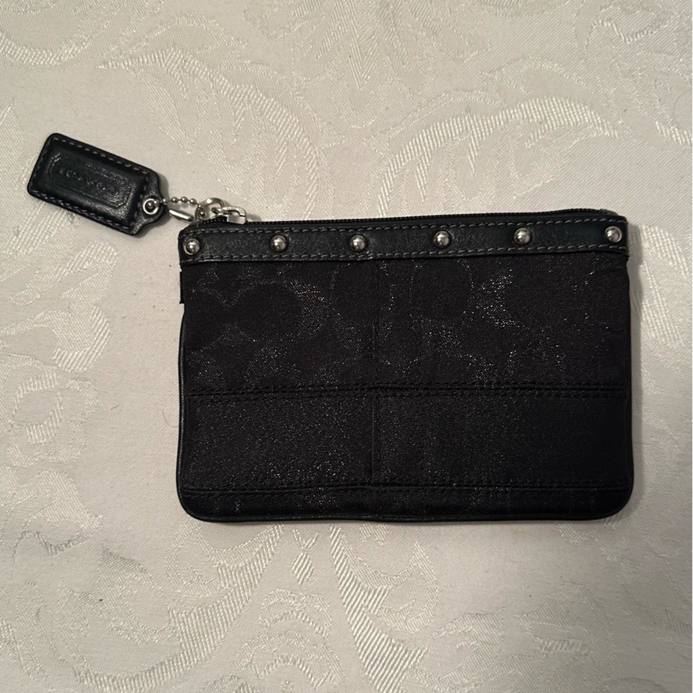 Coach Studded Black Lurex Wristlet